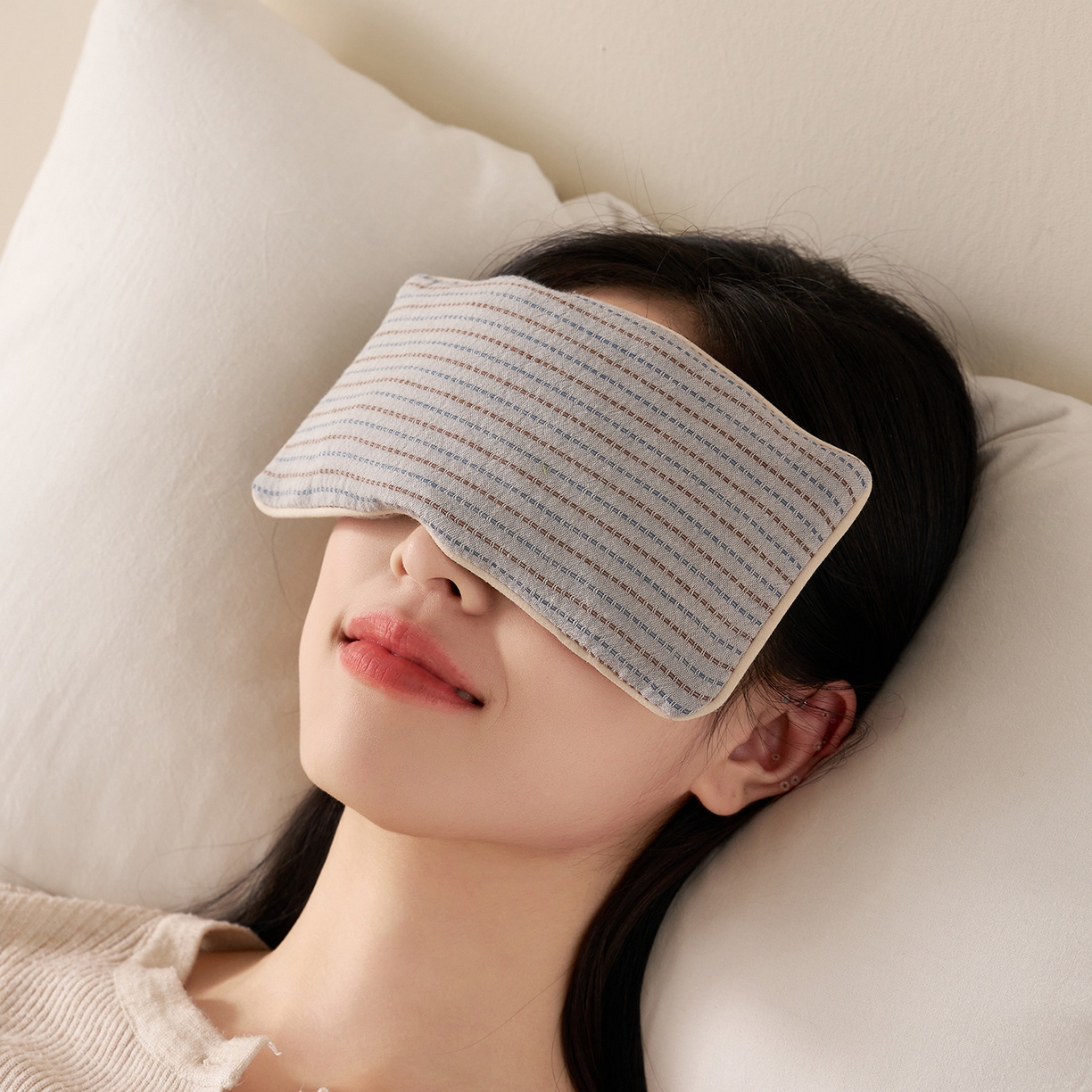 91家纺网 家纺一手货源 找家纺 乐可 2025新款全棉3D编织草本重力眼罩决明子薰衣草眼罩 草本重力眼罩-兰 【一对】