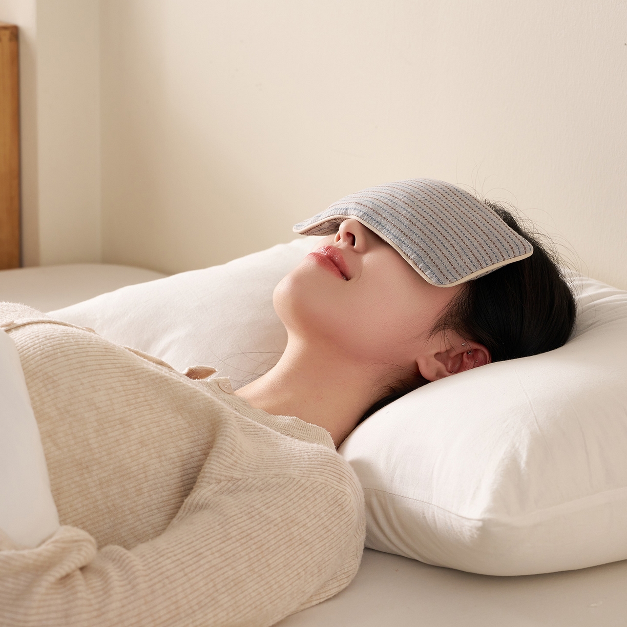 91家纺网 家纺一手货源 找家纺 乐可 2025新款全棉3D编织草本重力眼罩决明子薰衣草眼罩 草本重力眼罩-兰 【单只】