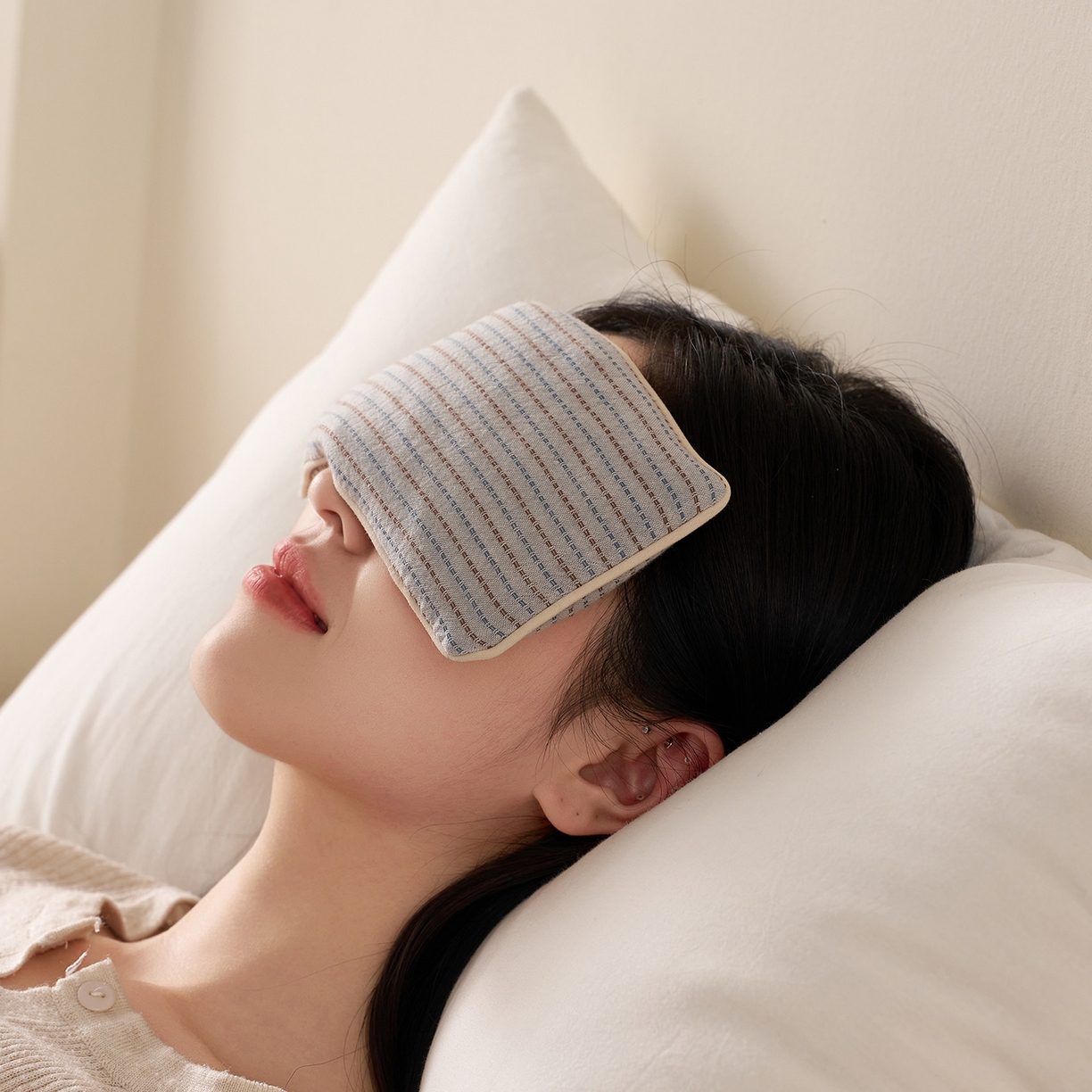 91家纺网 家纺一手货源 找家纺 乐可 2025新款全棉3D编织草本重力眼罩决明子薰衣草眼罩 草本重力眼罩-兰 【单只】