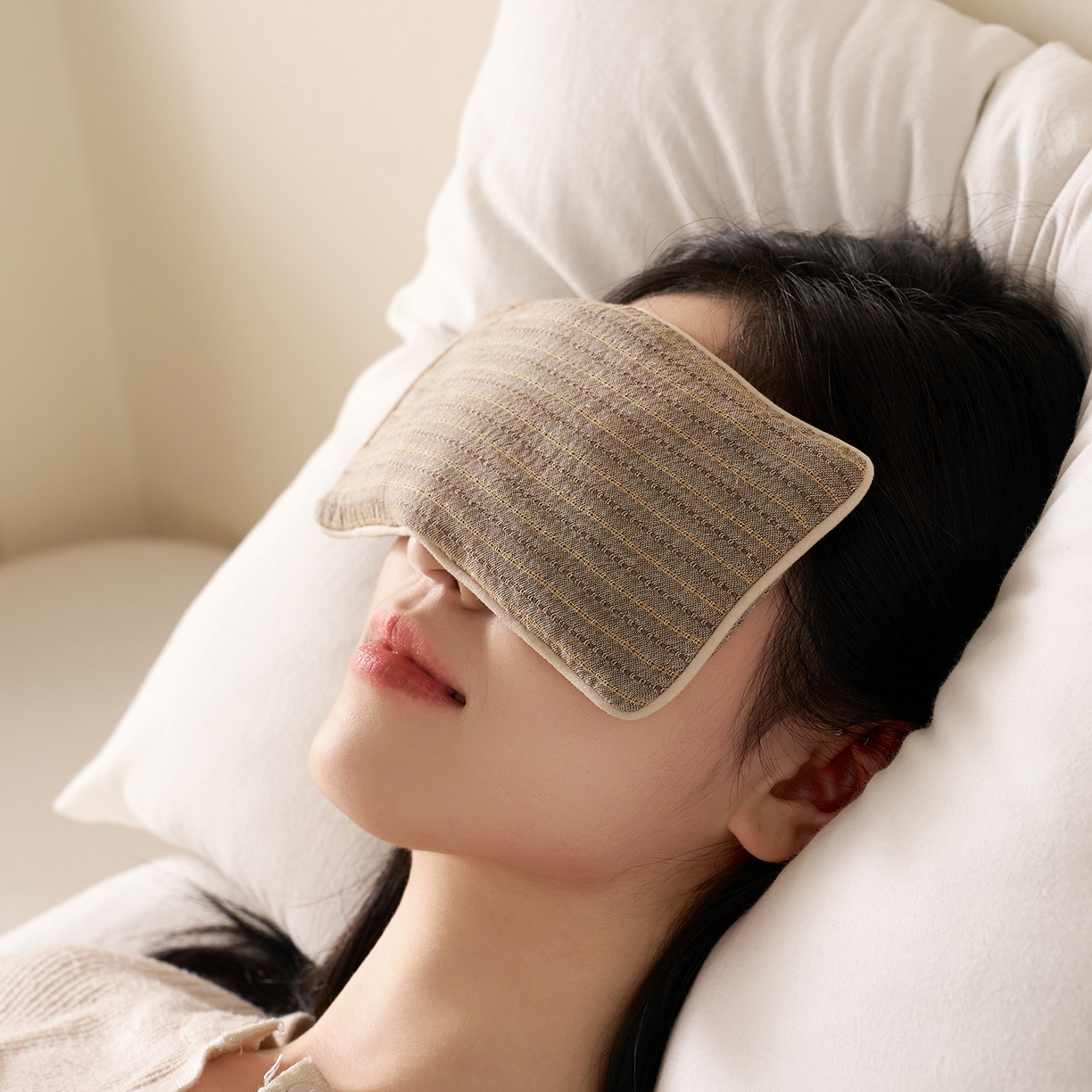 91家纺网 家纺一手货源 找家纺 乐可 2025新款全棉3D编织草本重力眼罩决明子薰衣草眼罩 草本重力眼罩-咖 【一对】