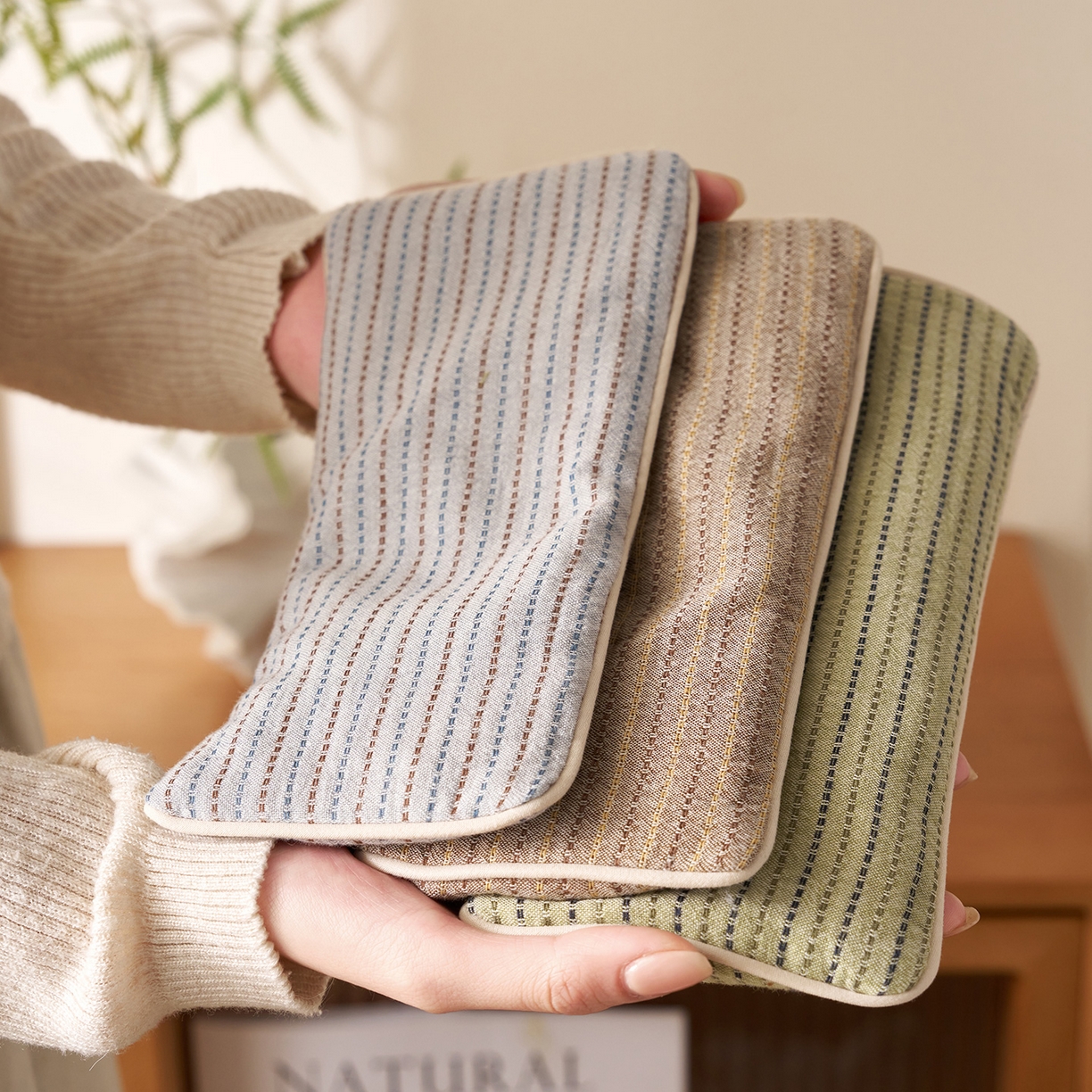 乐可 2025新款全棉3D编织草本重力眼罩决明子薰衣草眼罩 组合图 【单只】