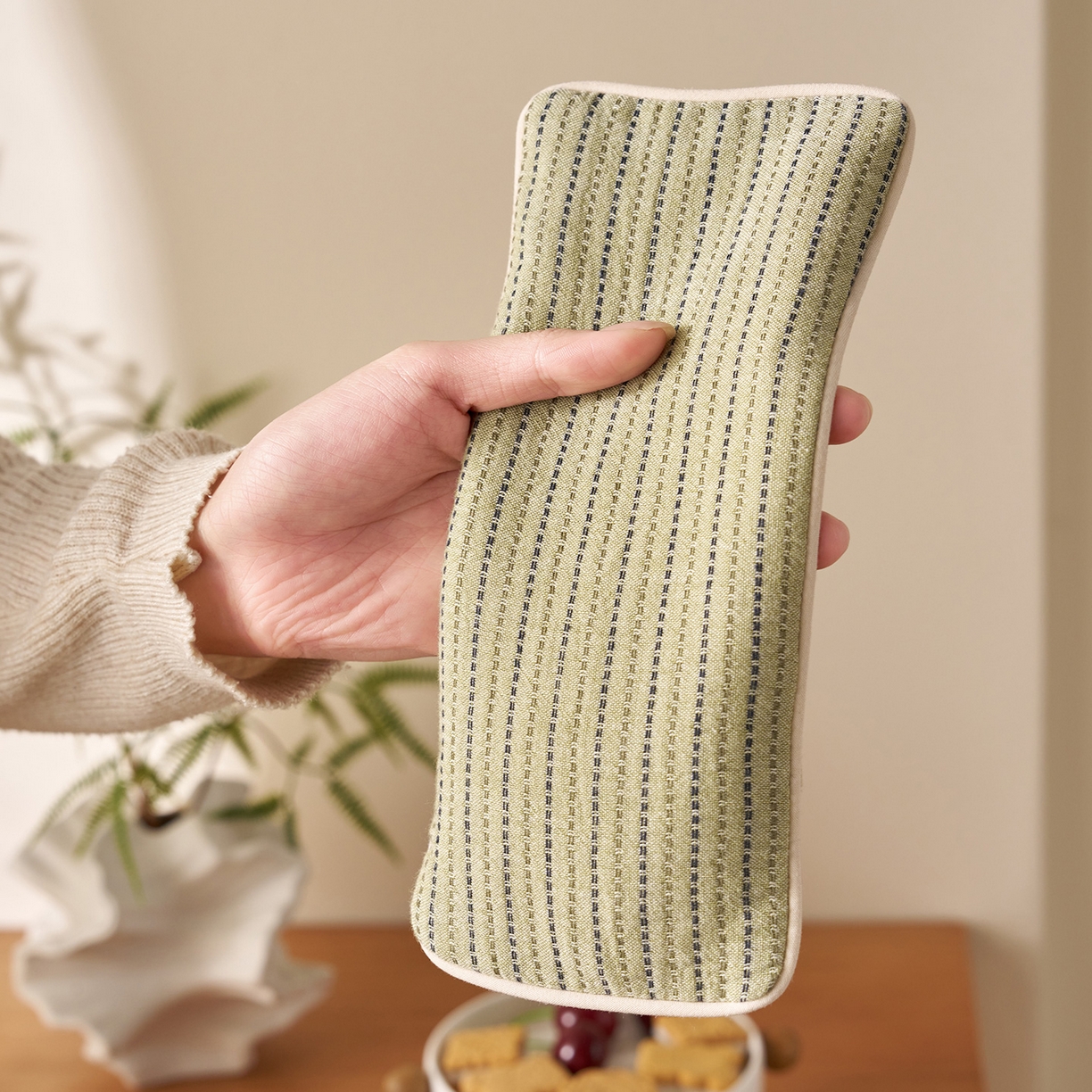 91家纺网 家纺一手货源 找家纺 乐可 2025新款全棉3D编织草本重力眼罩决明子薰衣草眼罩 草本重力眼罩-绿 【单只】