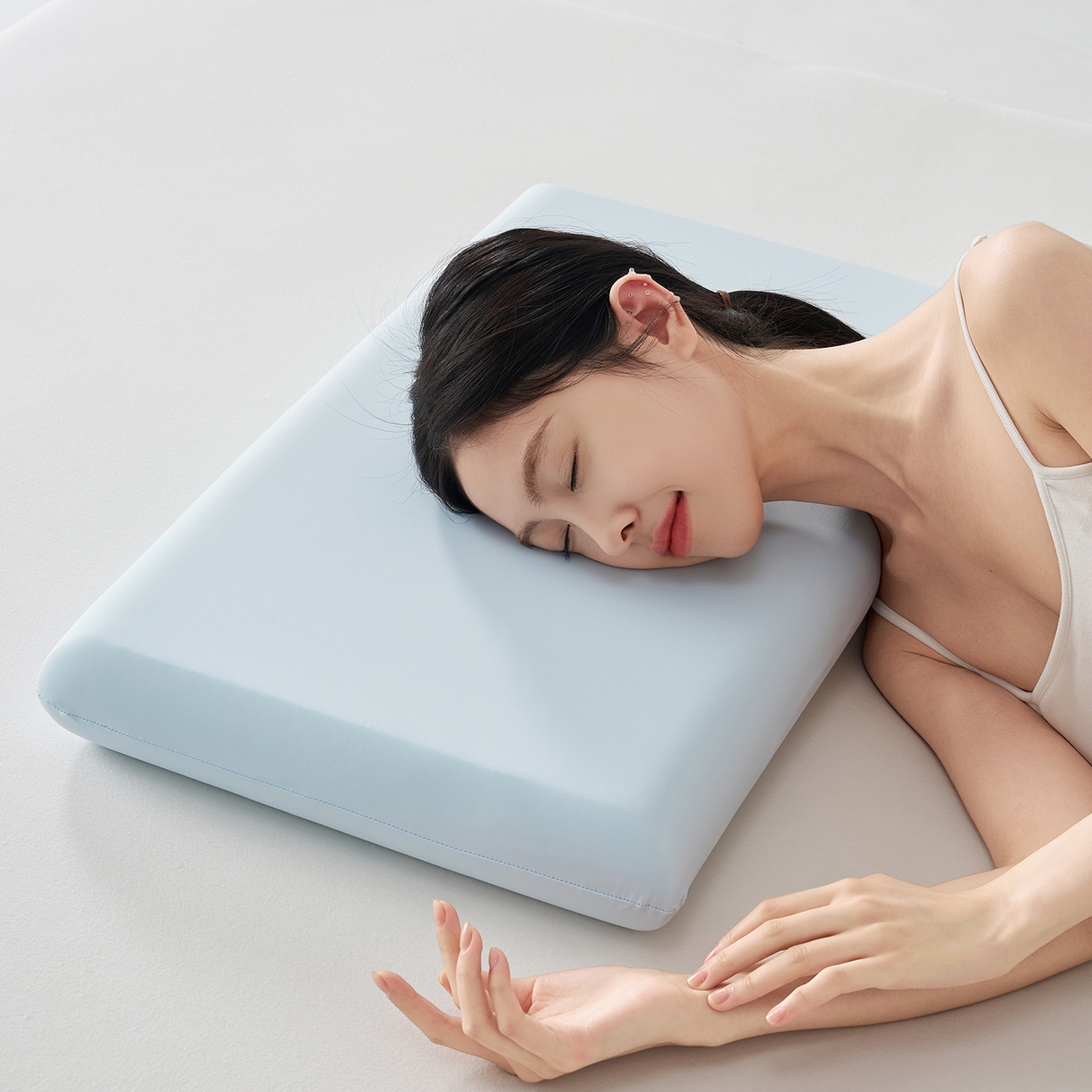 91家纺网 家纺一手货源 找家纺 乐可 2025新款深睡云感记忆枕零压记忆棉慢回弹枕头枕芯 深睡云感枕-S6蓝