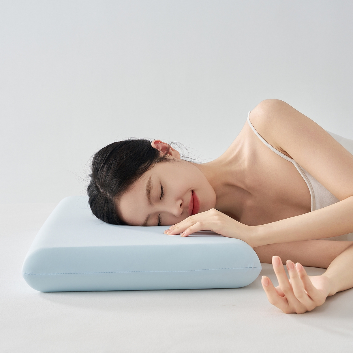 91家纺网 家纺一手货源 找家纺 乐可 2025新款深睡云感记忆枕零压记忆棉慢回弹枕头枕芯 深睡云感枕-S8蓝