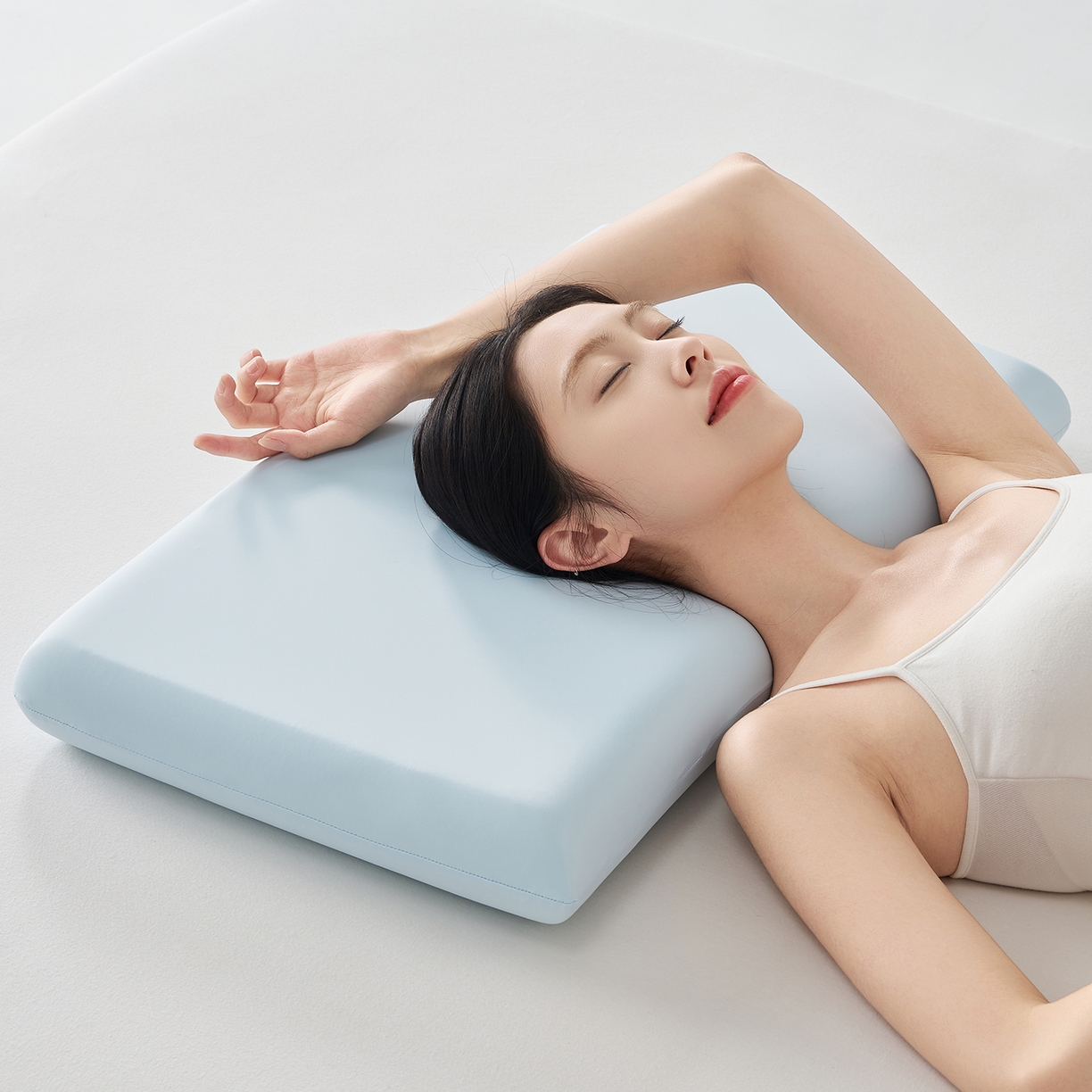 91家纺网 家纺一手货源 找家纺 乐可 2025新款深睡云感记忆枕零压记忆棉慢回弹枕头枕芯 深睡云感枕-S8蓝