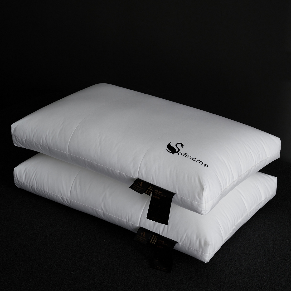 91家纺网 家纺一手货源 找家纺 （总）乐可 2025新款黑天鹅酒店枕A类全棉枕头枕芯