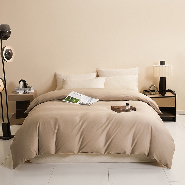 名优家纺 2026新款全棉纯棉单被套被套单件 可可棕