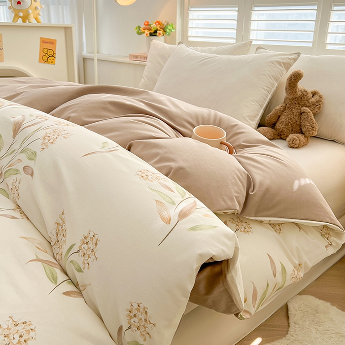 91家纺网 家纺一手货源 找家纺 名优家纺 2026新款全棉纯棉单被套被套单件 森野花簇-绿