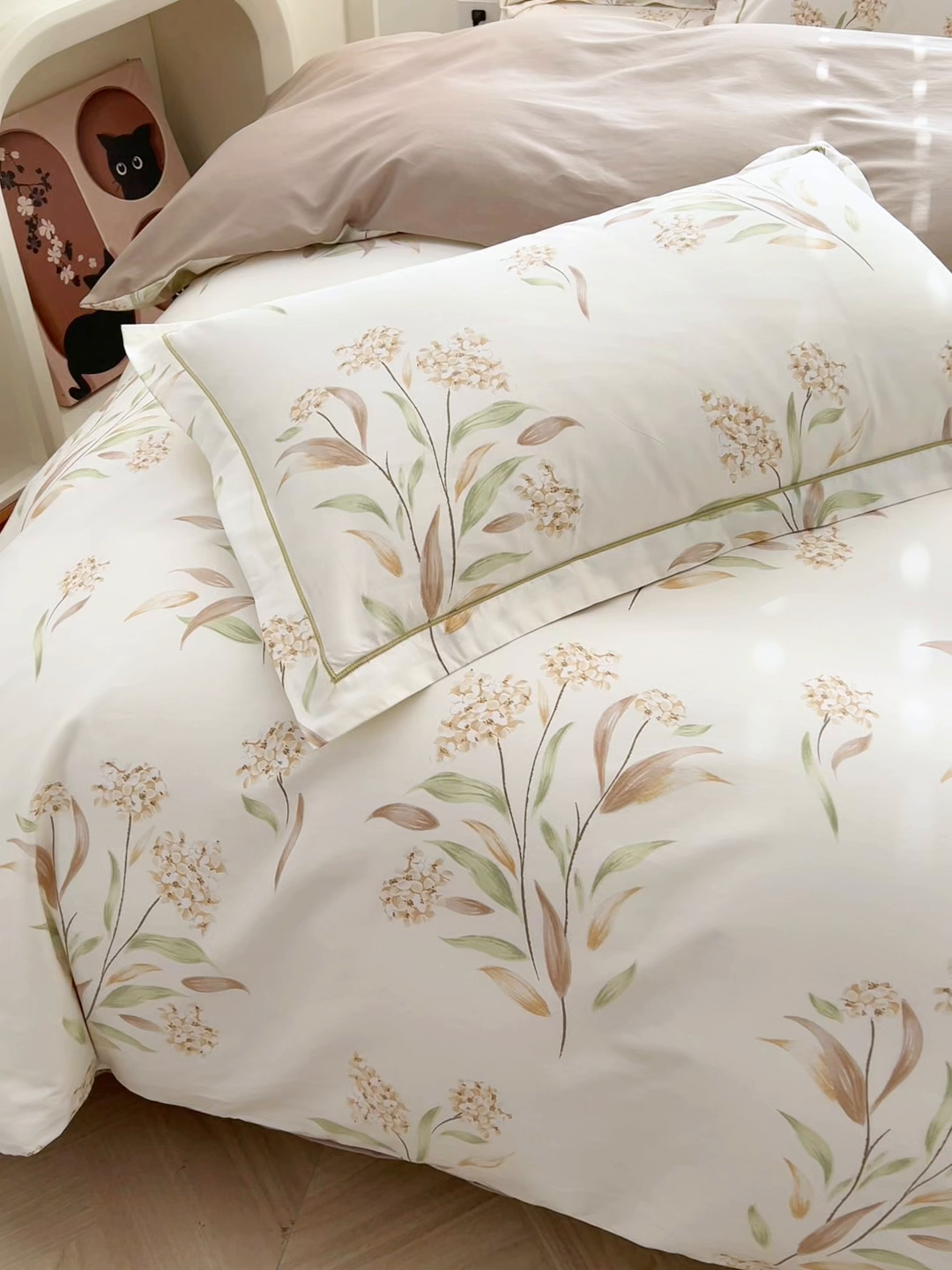 91家纺网 家纺一手货源 找家纺 名优家纺 2026新款全棉纯棉单被套被套单件 森野花簇-绿