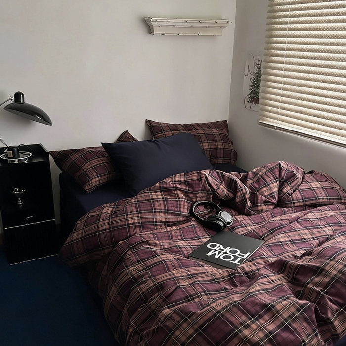 91家纺网 家纺一手货源 找家纺 （总）柚可家居 2026新款色织水洗棉全棉四件套-弥生树（券后标准不低于258元，加大不低于278元）会员-5元