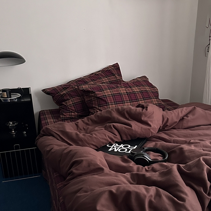 91家纺网 家纺一手货源 找家纺 （总）柚可家居 2026新款色织水洗棉全棉四件套-弥生树（券后标准不低于258元，加大不低于278元）会员-5元