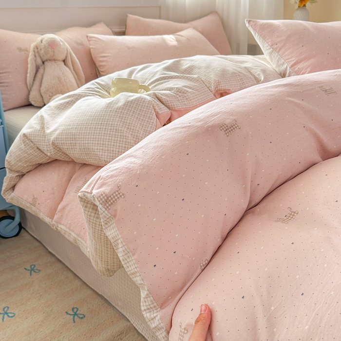 91家纺网 家纺一手货源 找家纺 （总）麦乐迪 2025新款棉感睡眠水洗云感棉四件套