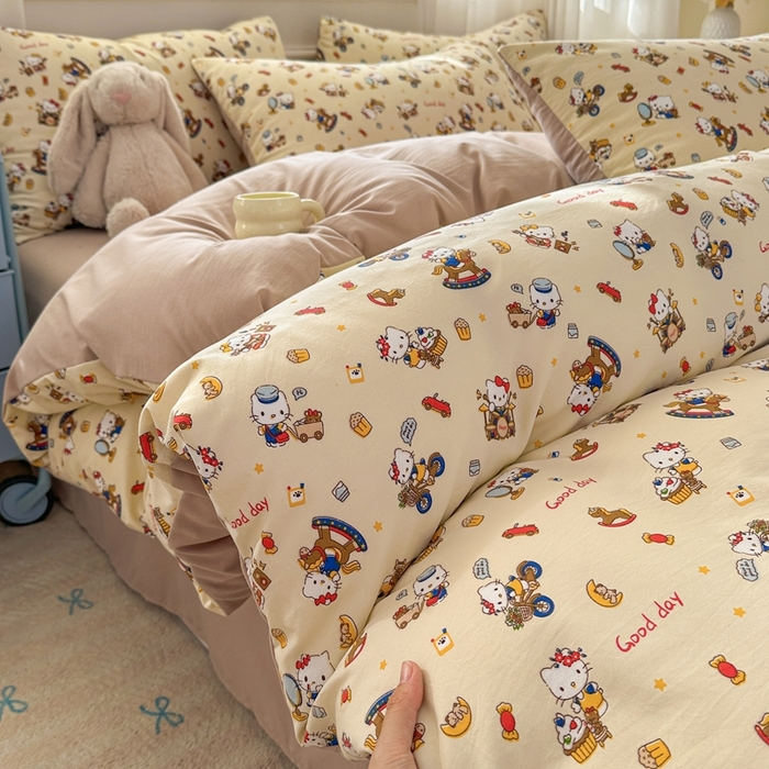 91家纺网 家纺一手货源 找家纺 （总）麦乐迪 2025新款棉感睡眠水洗云感棉四件套