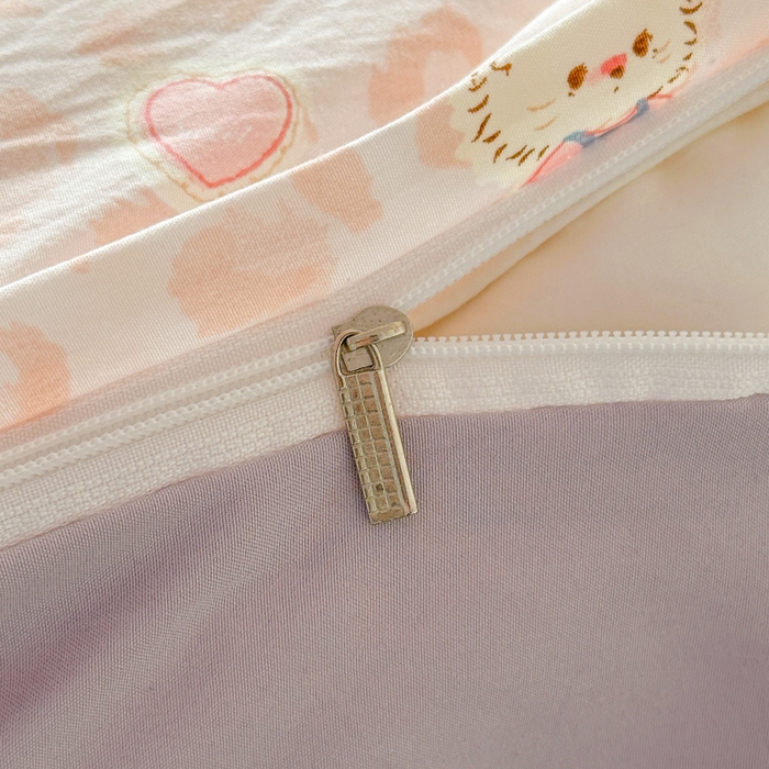 91家纺网 家纺一手货源 找家纺 麦乐迪 2026新款10A抗菌古法水洗仿棉云感纱四件套 桃桃小熊