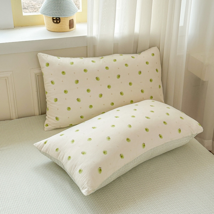 91家纺网 家纺一手货源 找家纺 麦乐迪 2025新款棉感睡眠水洗云感棉四件套 青柠小格