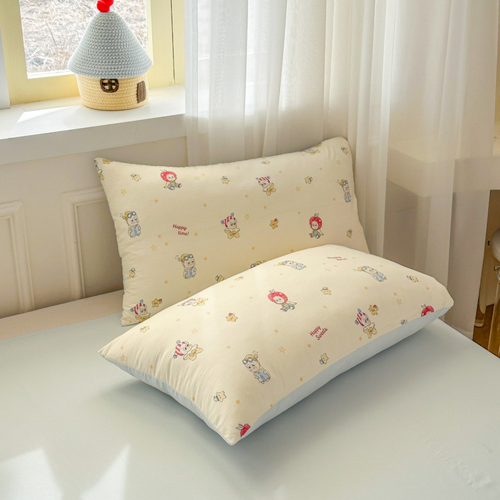 91家纺网 家纺一手货源 找家纺 麦乐迪 2026新款10A抗菌古法水洗仿棉云感纱四件套 苹果星星人