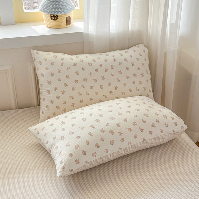 91家纺网 家纺一手货源 找家纺 麦乐迪 2026新款10A抗菌古法水洗仿棉云感纱四件套 奶黄碎花