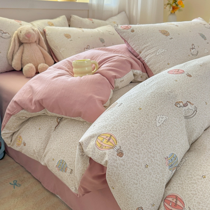 91家纺网 家纺一手货源 找家纺 麦乐迪 2025新款棉感睡眠水洗云感棉四件套 梦游乐园