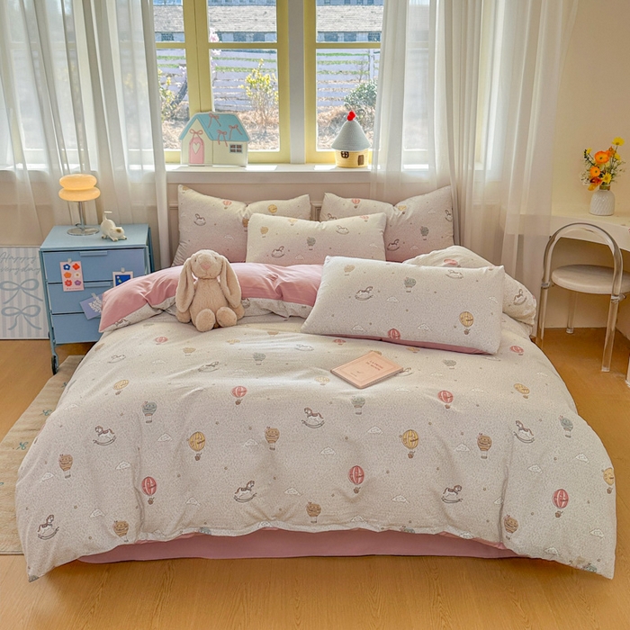 91家纺网 家纺一手货源 找家纺 麦乐迪 2025新款棉感睡眠水洗云感棉四件套 梦游乐园