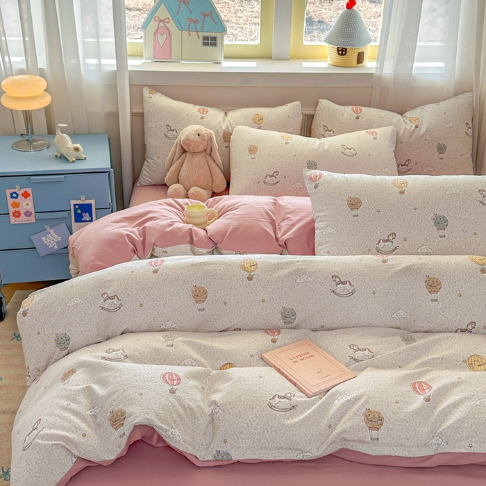 91家纺网 家纺一手货源 找家纺 麦乐迪 2025新款棉感睡眠水洗云感棉四件套 梦游乐园