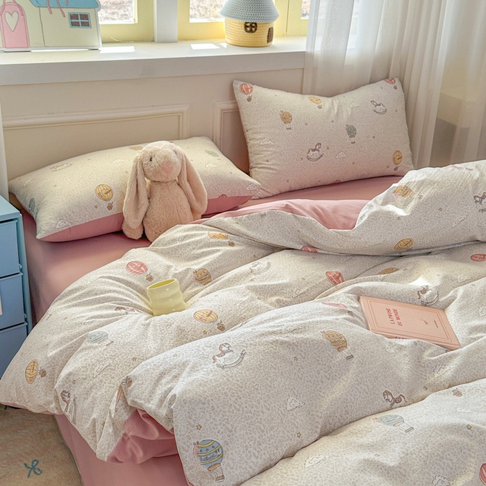 91家纺网 家纺一手货源 找家纺 麦乐迪 2025新款棉感睡眠水洗云感棉四件套 梦游乐园