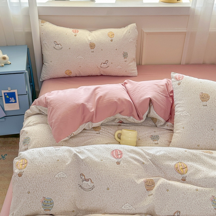 91家纺网 家纺一手货源 找家纺 麦乐迪 2025新款棉感睡眠水洗云感棉四件套 梦游乐园