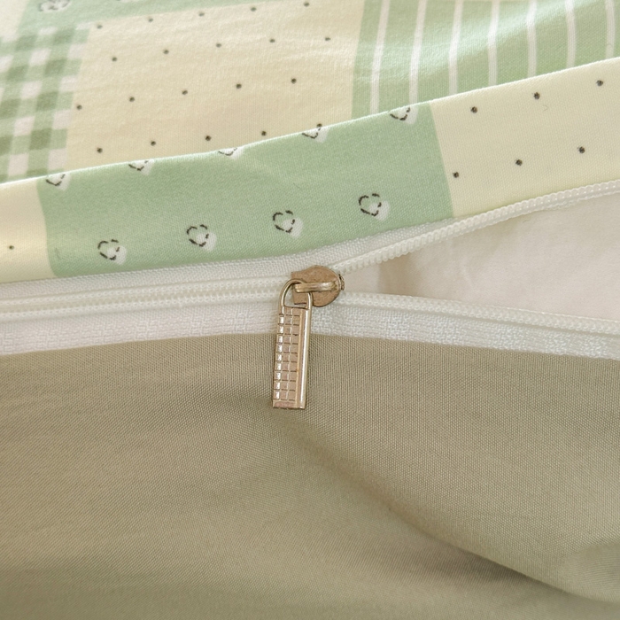 91家纺网 家纺一手货源 找家纺 麦乐迪 2025新款棉感睡眠水洗云感棉四件套 绿格蝴蝶结