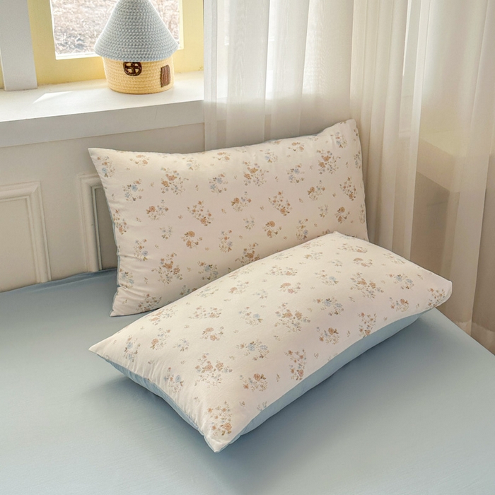 91家纺网 家纺一手货源 找家纺 麦乐迪 2025新款棉感睡眠水洗云感棉四件套 蓝白碎花