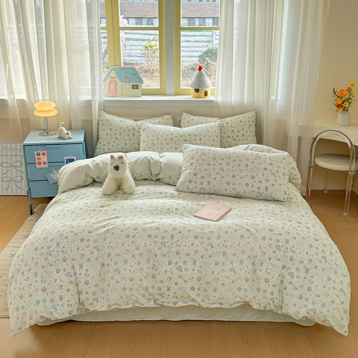 91家纺网 家纺一手货源 找家纺 麦乐迪 2025新款棉感睡眠水洗云感棉四件套 海洋星球