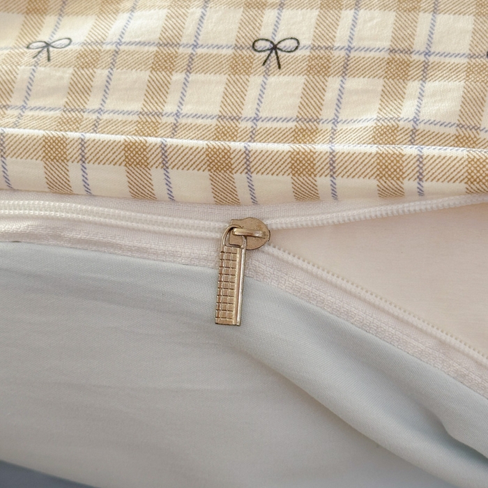 91家纺网 家纺一手货源 找家纺 麦乐迪 2025新款棉感睡眠水洗云感棉四件套 格纹木马