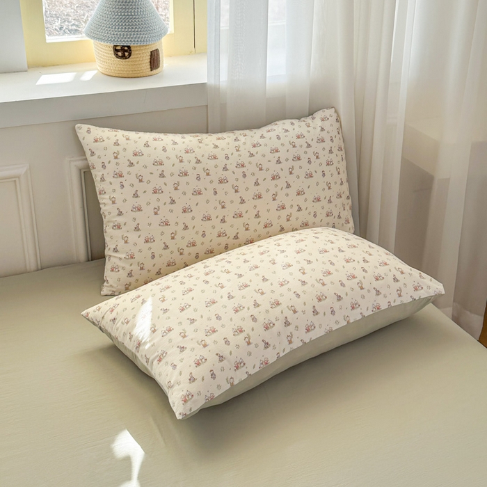 91家纺网 家纺一手货源 找家纺 麦乐迪 2025新款棉感睡眠水洗云感棉四件套 丛林小兔