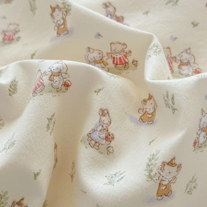 91家纺网 家纺一手货源 找家纺 麦乐迪 2025新款棉感睡眠水洗云感棉四件套 丛林小兔