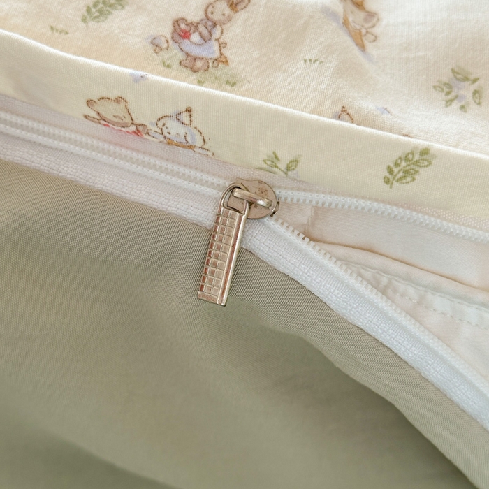 91家纺网 家纺一手货源 找家纺 麦乐迪 2025新款棉感睡眠水洗云感棉四件套 丛林小兔