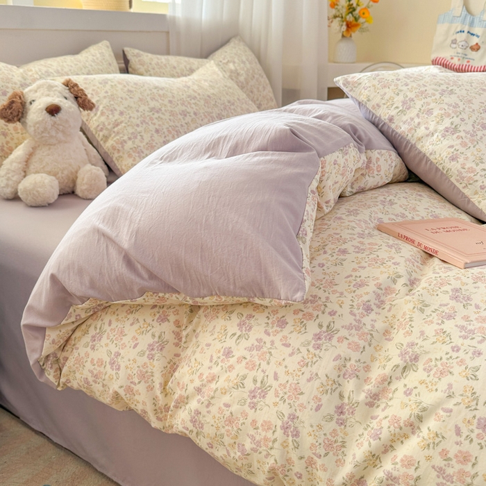 91家纺网 家纺一手货源 找家纺 麦乐迪 2025新款棉感睡眠水洗云感棉四件套 春日碎花