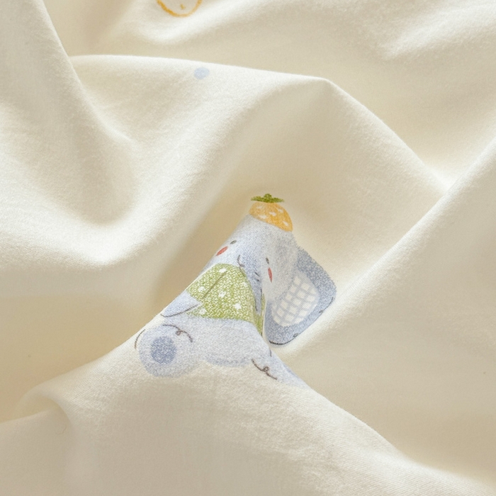 91家纺网 家纺一手货源 找家纺 麦乐迪 2025新款棉感睡眠水洗云感棉四件套 菠萝小象