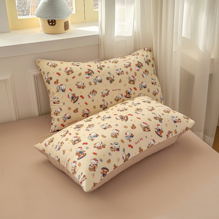 91家纺网 家纺一手货源 找家纺 麦乐迪 2025新款棉感睡眠水洗云感棉四件套 kt派对