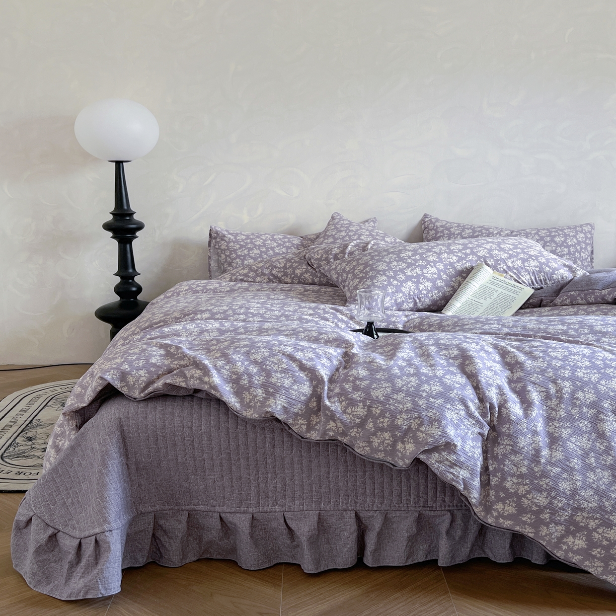 91家纺网 家纺一手货源 找家纺 （总）美梦家纺 2025新款高克重加厚亚麻皱皱纱床盖四件套系列（提供买家秀)