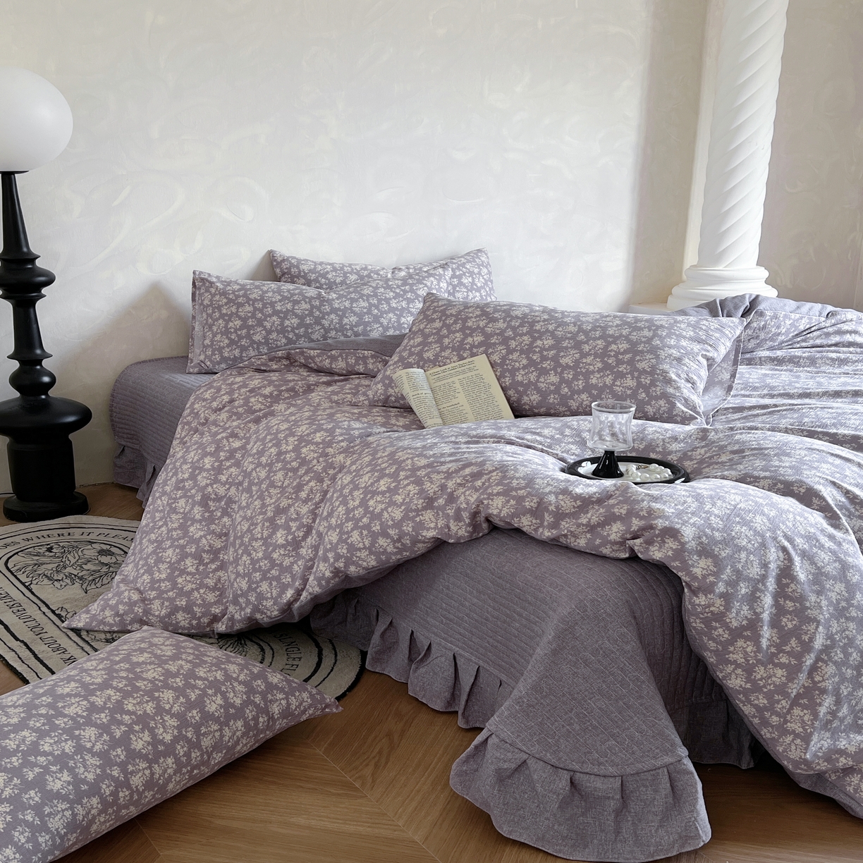 91家纺网 家纺一手货源 找家纺 （总）美梦家纺 2025新款高克重加厚亚麻皱皱纱床盖四件套系列（提供买家秀)