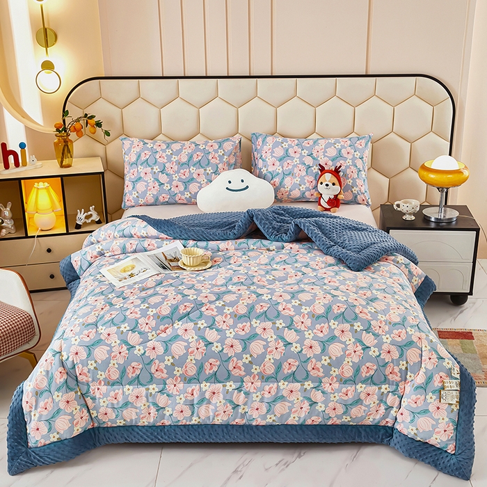 91家纺网 家纺一手货源 找家纺 蔻之羽 （全年现货）2026年新款豆豆被春秋被夏被加厚冬被空调被四季绒被子 安娜花园