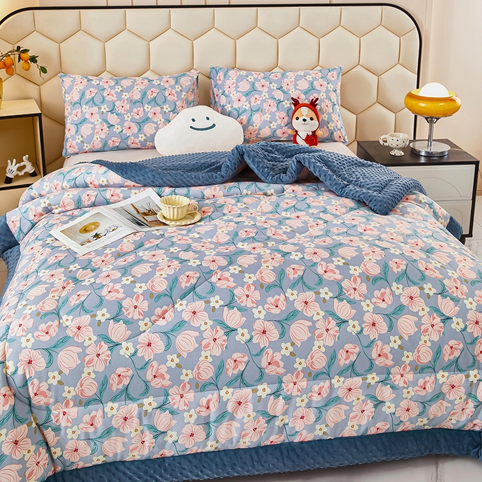 91家纺网 家纺一手货源 找家纺 蔻之羽 （全年现货）2026年新款豆豆被春秋被夏被加厚冬被空调被四季绒被子 安娜花园