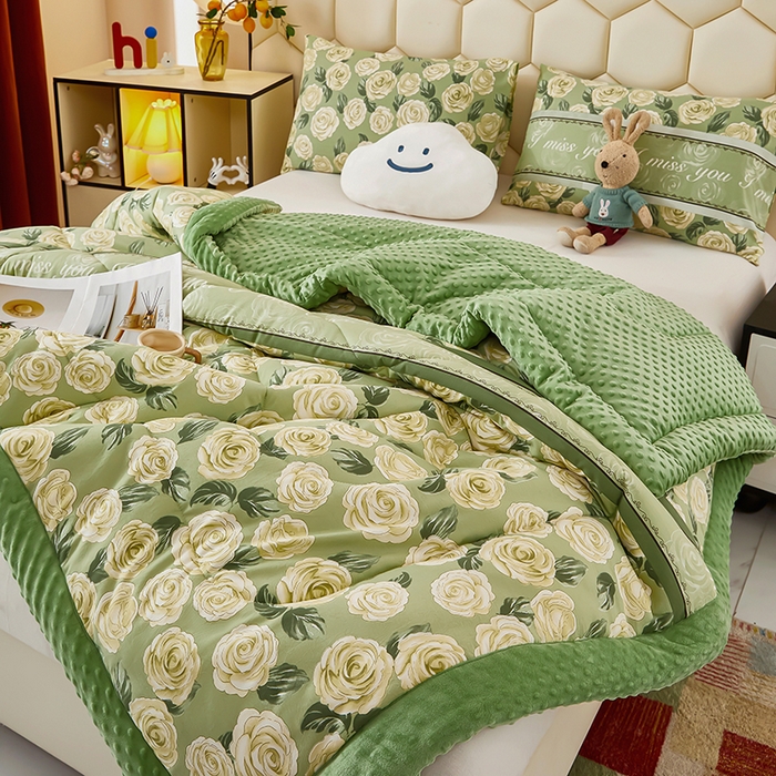 91家纺网 家纺一手货源 找家纺 蔻之羽 （全年现货）2026年新款豆豆被春秋被夏被加厚冬被空调被四季绒被子 半夏