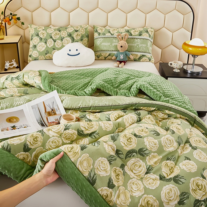 91家纺网 家纺一手货源 找家纺 蔻之羽 （全年现货）2026年新款豆豆被春秋被夏被加厚冬被空调被四季绒被子 半夏