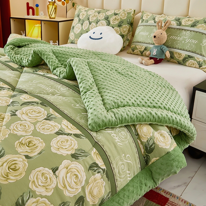 91家纺网 家纺一手货源 找家纺 蔻之羽 （全年现货）2026年新款豆豆被春秋被夏被加厚冬被空调被四季绒被子 半夏