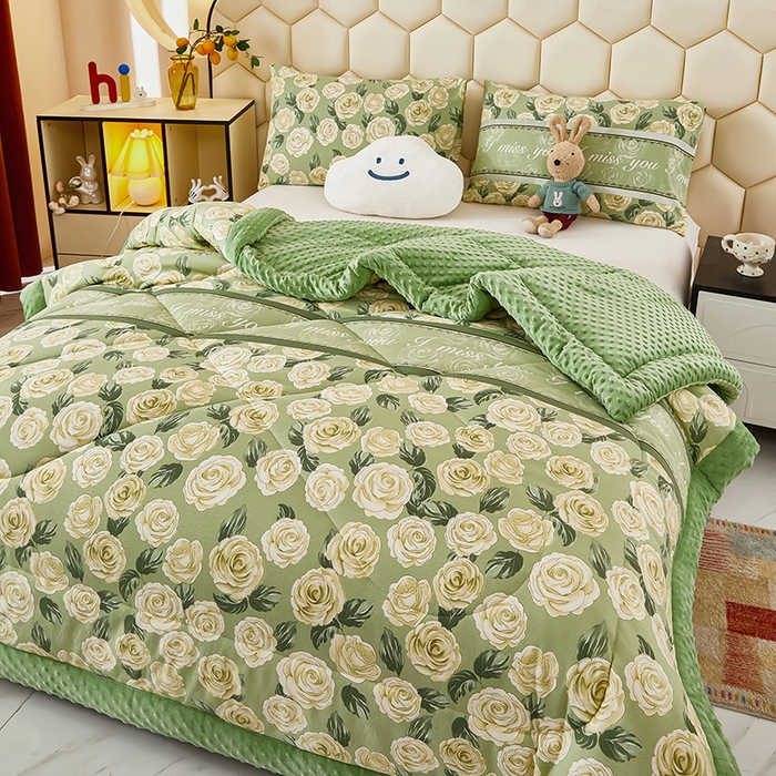 91家纺网 家纺一手货源 找家纺 蔻之羽 （全年现货）2026年新款豆豆被春秋被夏被加厚冬被空调被四季绒被子 半夏