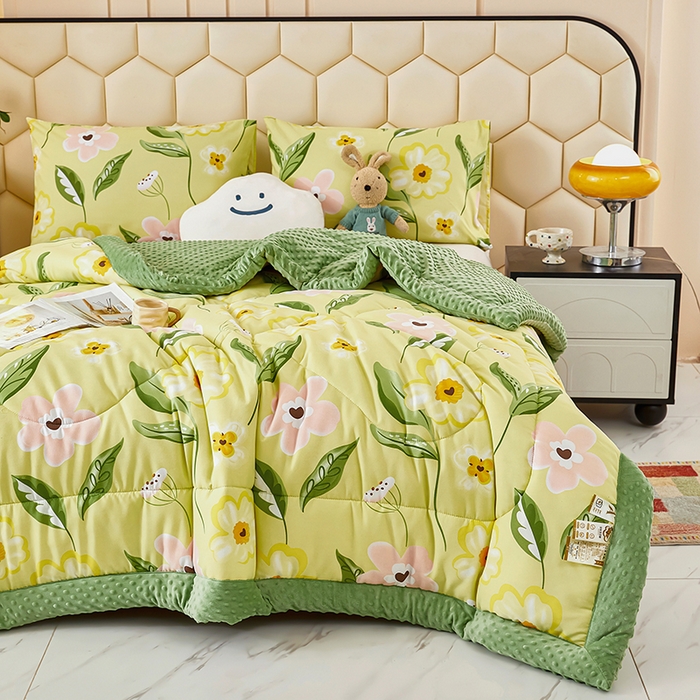 91家纺网 家纺一手货源 找家纺 蔻之羽 （全年现货）2026年新款豆豆被春秋被夏被加厚冬被空调被四季绒被子 春之物语