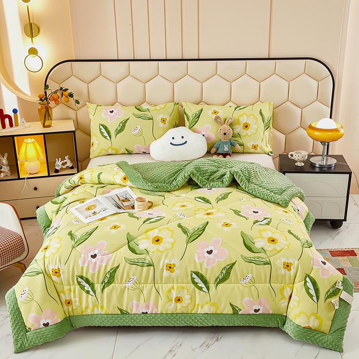 91家纺网 家纺一手货源 找家纺 蔻之羽 （全年现货）2026年新款豆豆被春秋被夏被加厚冬被空调被四季绒被子 春之物语