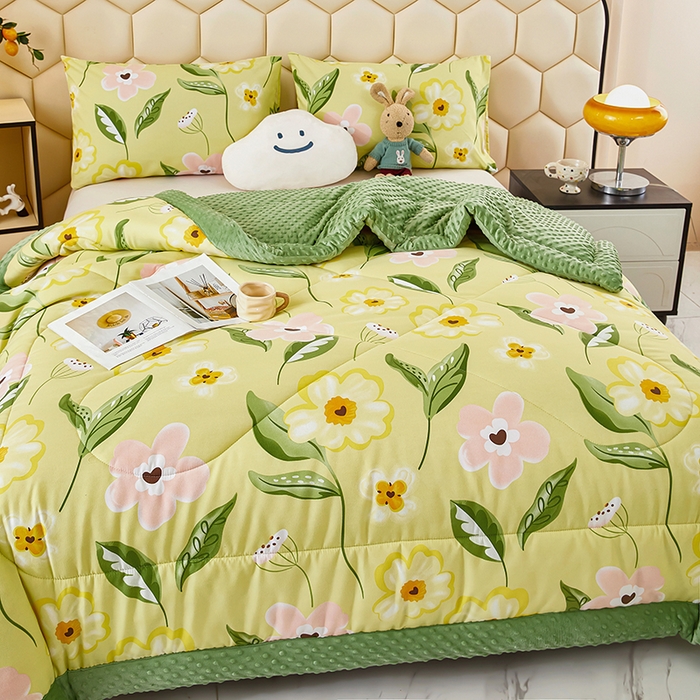 91家纺网 家纺一手货源 找家纺 蔻之羽 （全年现货）2026年新款豆豆被春秋被夏被加厚冬被空调被四季绒被子 春之物语