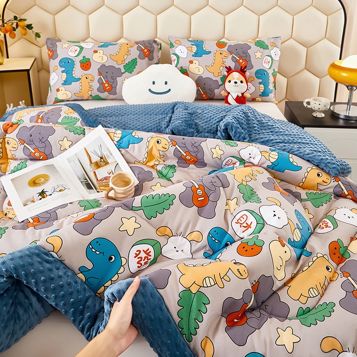 91家纺网 家纺一手货源 找家纺 蔻之羽 （全年现货）2026年新款豆豆被春秋被夏被加厚冬被空调被四季绒被子 恐龙