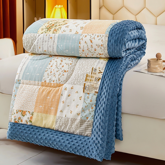 蔻之羽 （全年现货）2026年新款豆豆被春秋被夏被加厚冬被空调被四季绒被子 百花格
