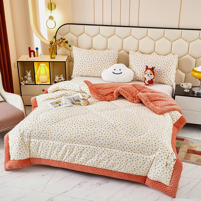 91家纺网 家纺一手货源 找家纺 蔻之羽 （全年现货）2026年新款豆豆被春秋被夏被加厚冬被空调被四季绒被子 好事发生